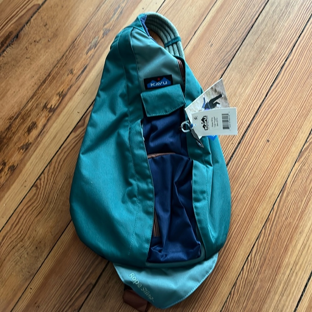 Kavu rope sling tree hugger shoulder bag teal and blue women’s